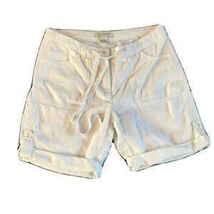 WHBM Tie Waist Womens Shorts White